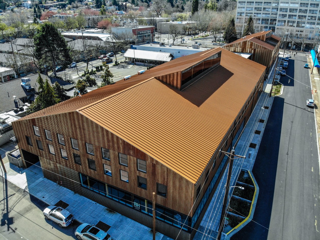 Aerial photo of Redfox Commons building